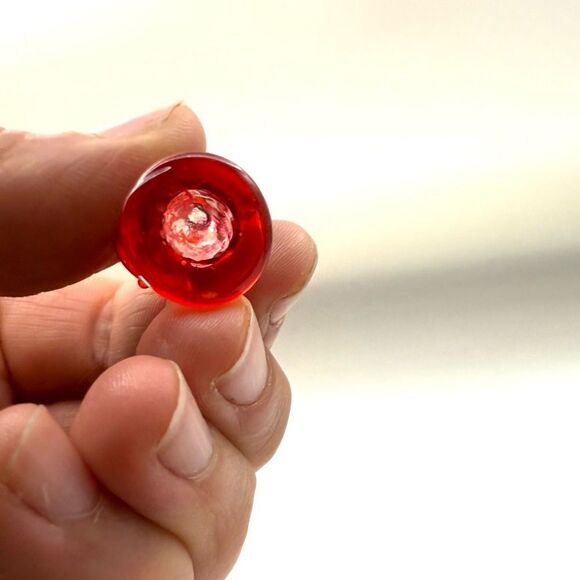 Vintage Spun Hand Blown Glass Fire Hydrant Red Miniature Micro Figurine - Picture 4 of 5